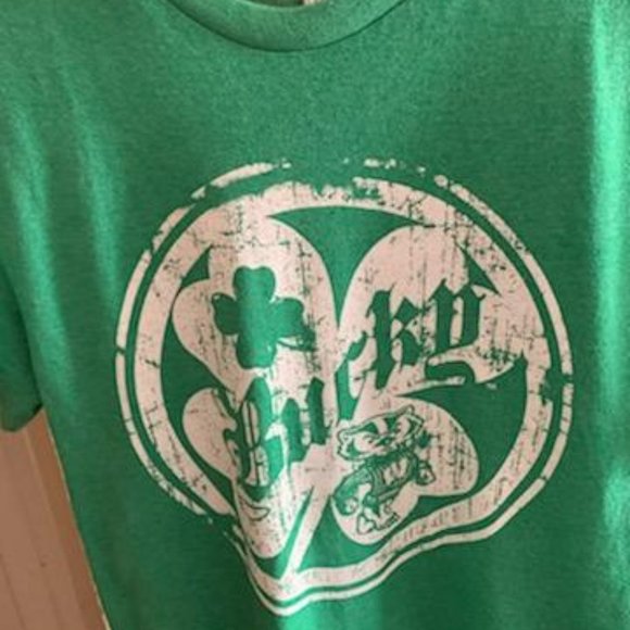 Wisconsin Irish Bucky Tee Shirt - Picture 4 of 5